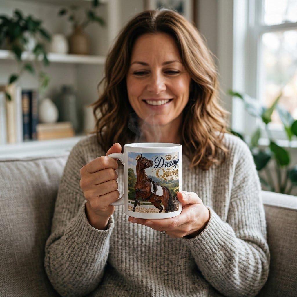 Person holding the Dressage Queen Mug