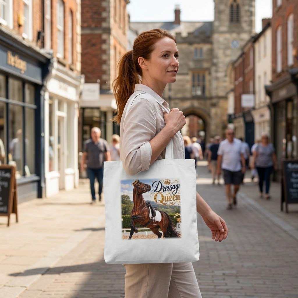 Person carrying the Dressage Queen Tote Bag over the shoulder