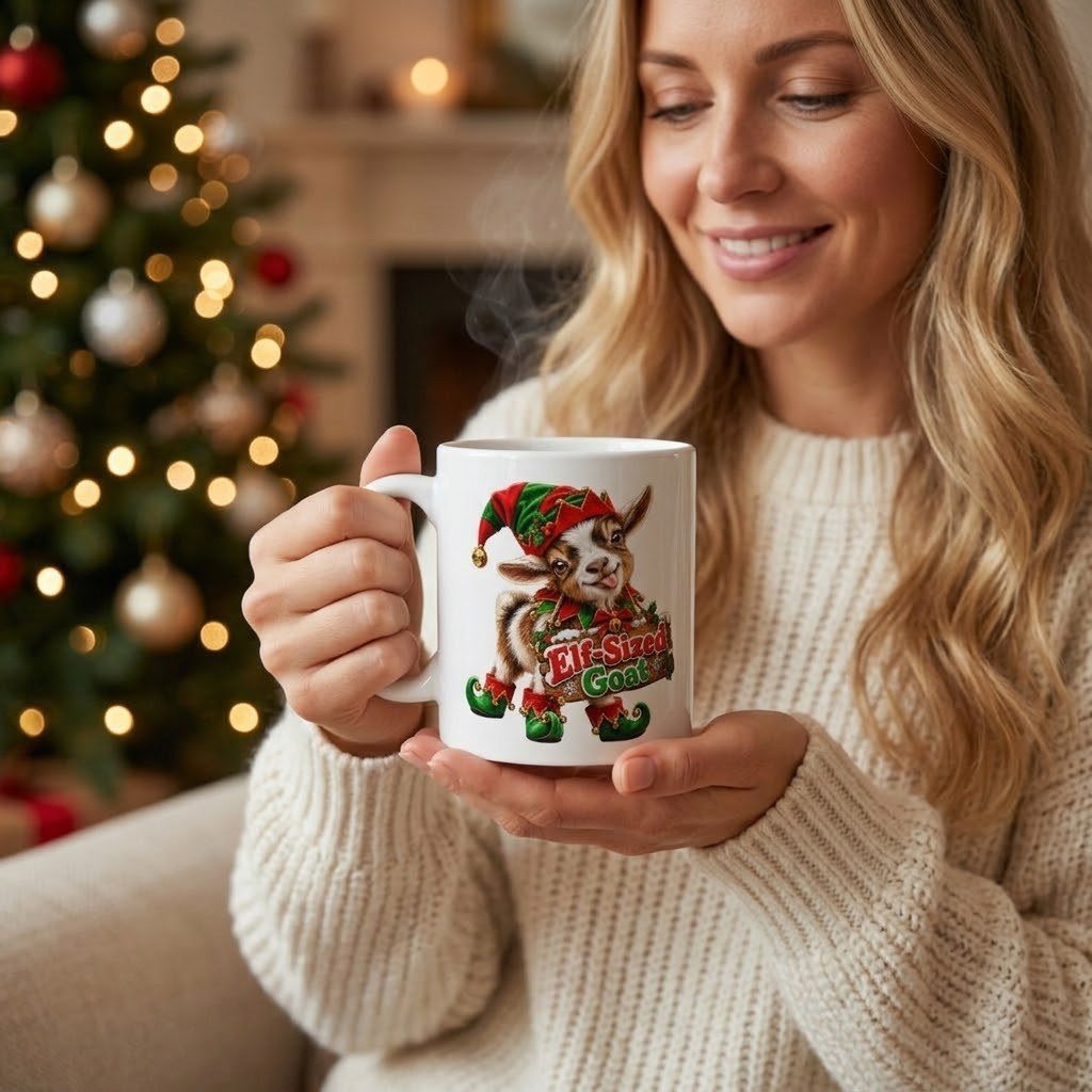 Person holding the Elf-Sized Goat Mug
