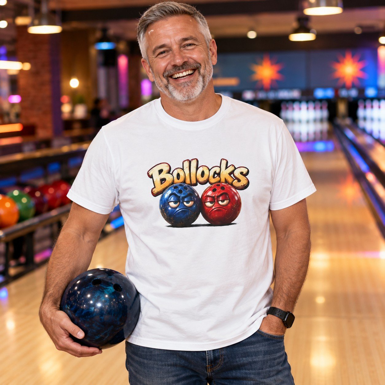 Man wearing the Funny British Slang T-Shirt