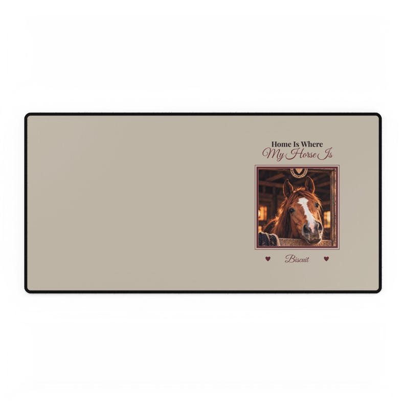 Personalised Horse Photo Desk Mat – Home Is Where My Horse Is