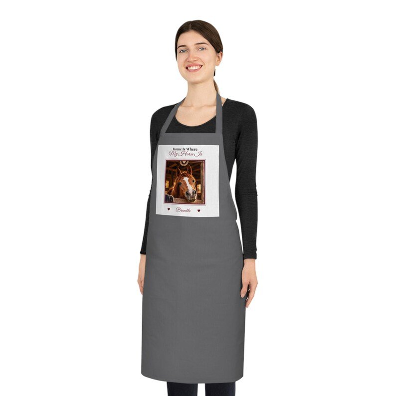 Personalised Horse Apron – Your Horse Photo & Name, Home Is Where My Horse Is