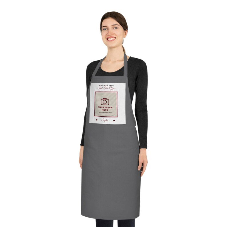 Personalised Photo Apron – Your Image Here, Custom Name Kitchen Apron