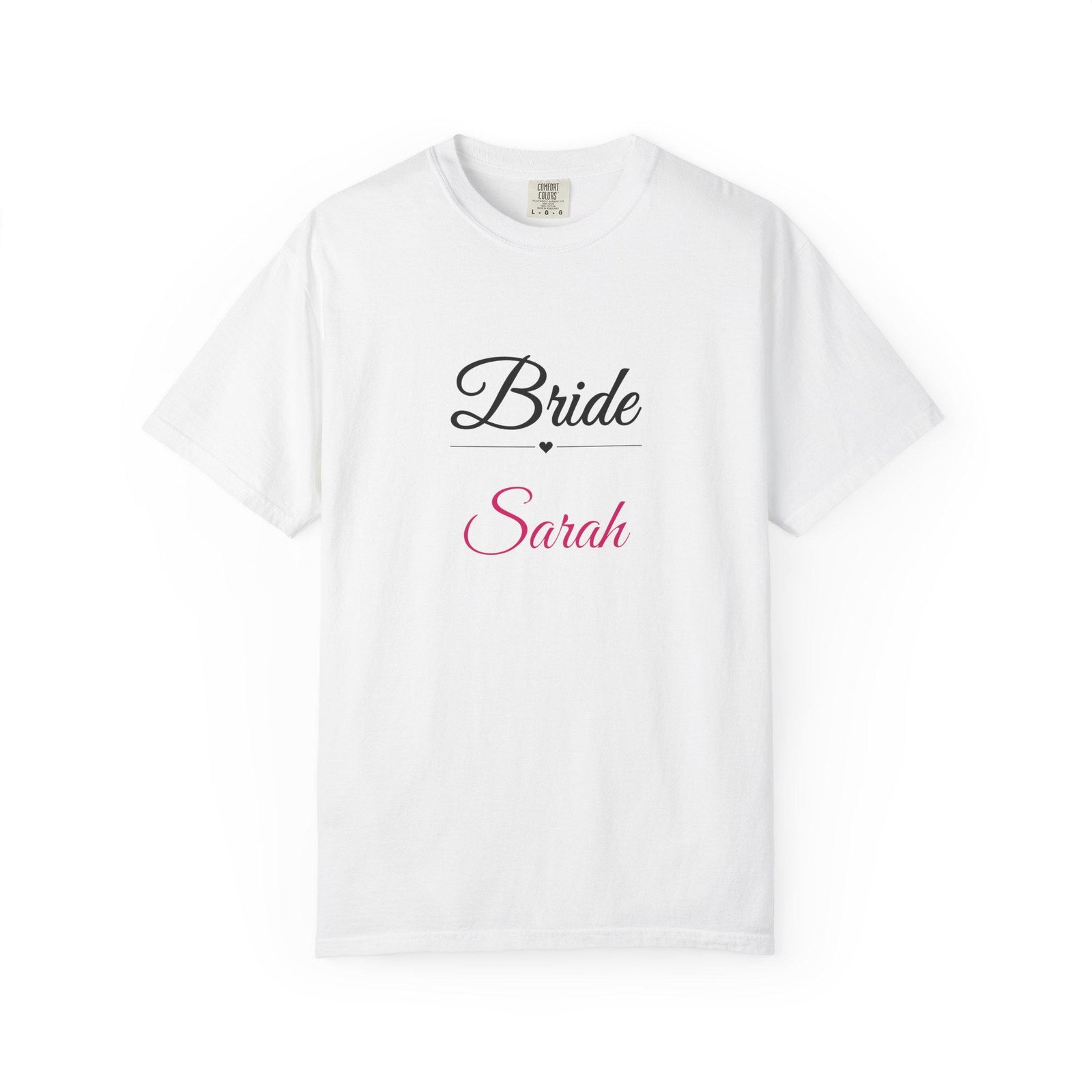 Personalised Bride T-Shirt – Custom Name, Elegant Script