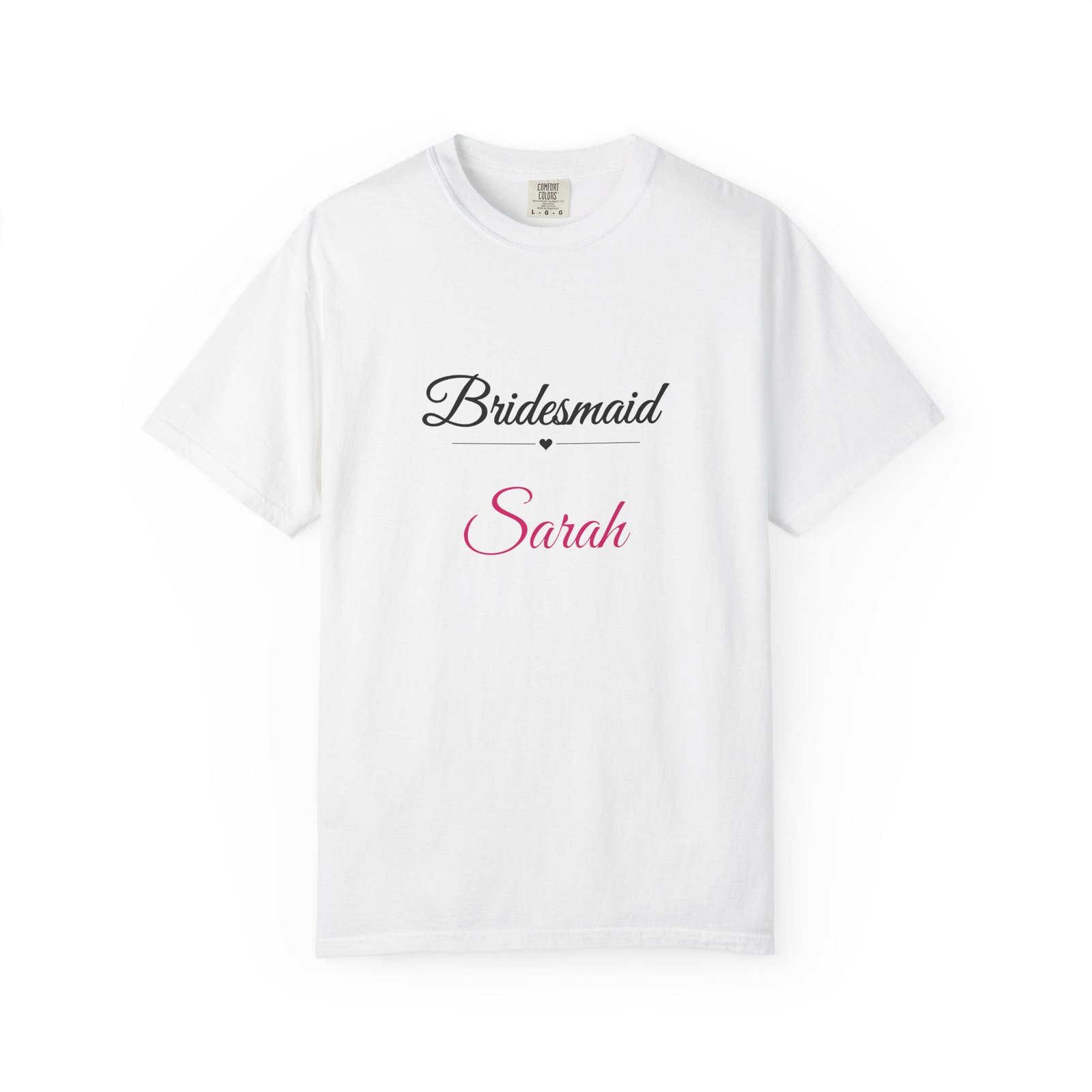 Personalised Bridesmaid T-Shirt – Custom Name, Elegant Script