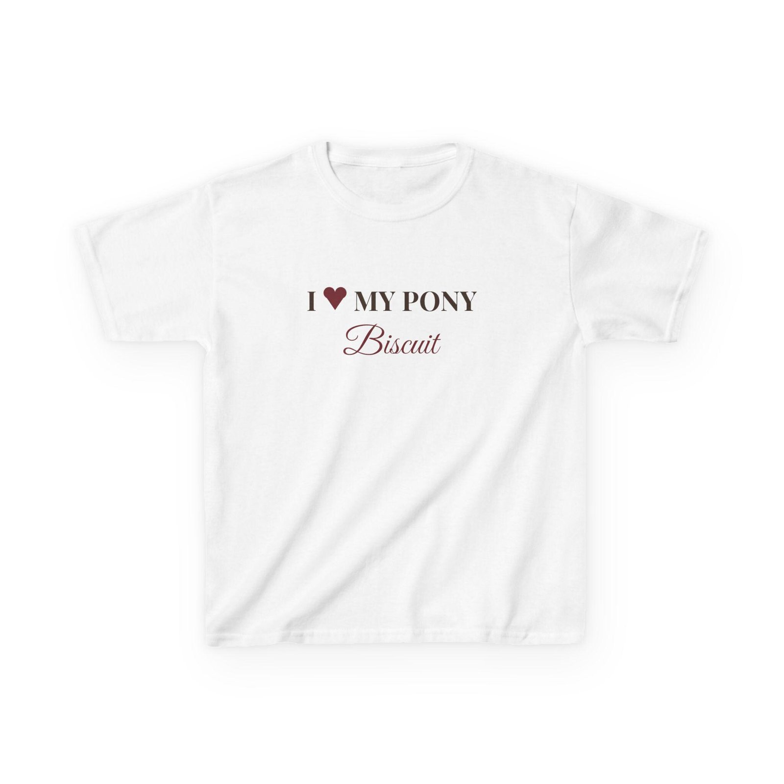 Personalised Kids Pony T-Shirt – I Love My Pony, Custom Name