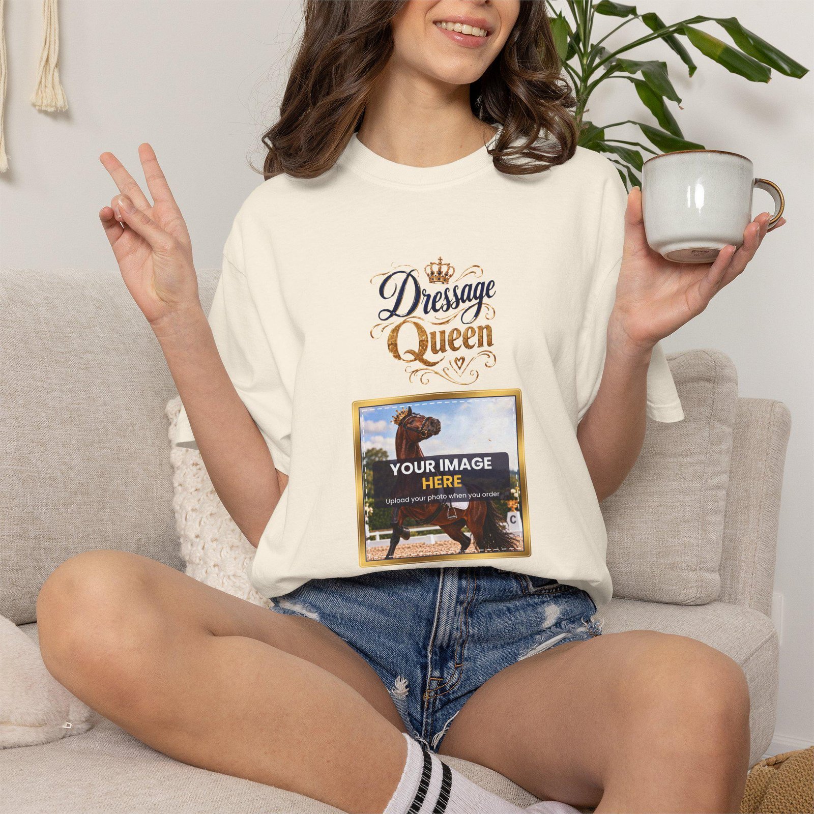 Personalised Dressage Queen T-Shirt – Your Horse Photo & Name - Image 3