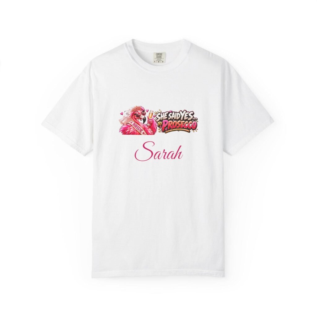 Personalised She Said Yes… To Prosecco T-Shirt – Custom Bride Name
