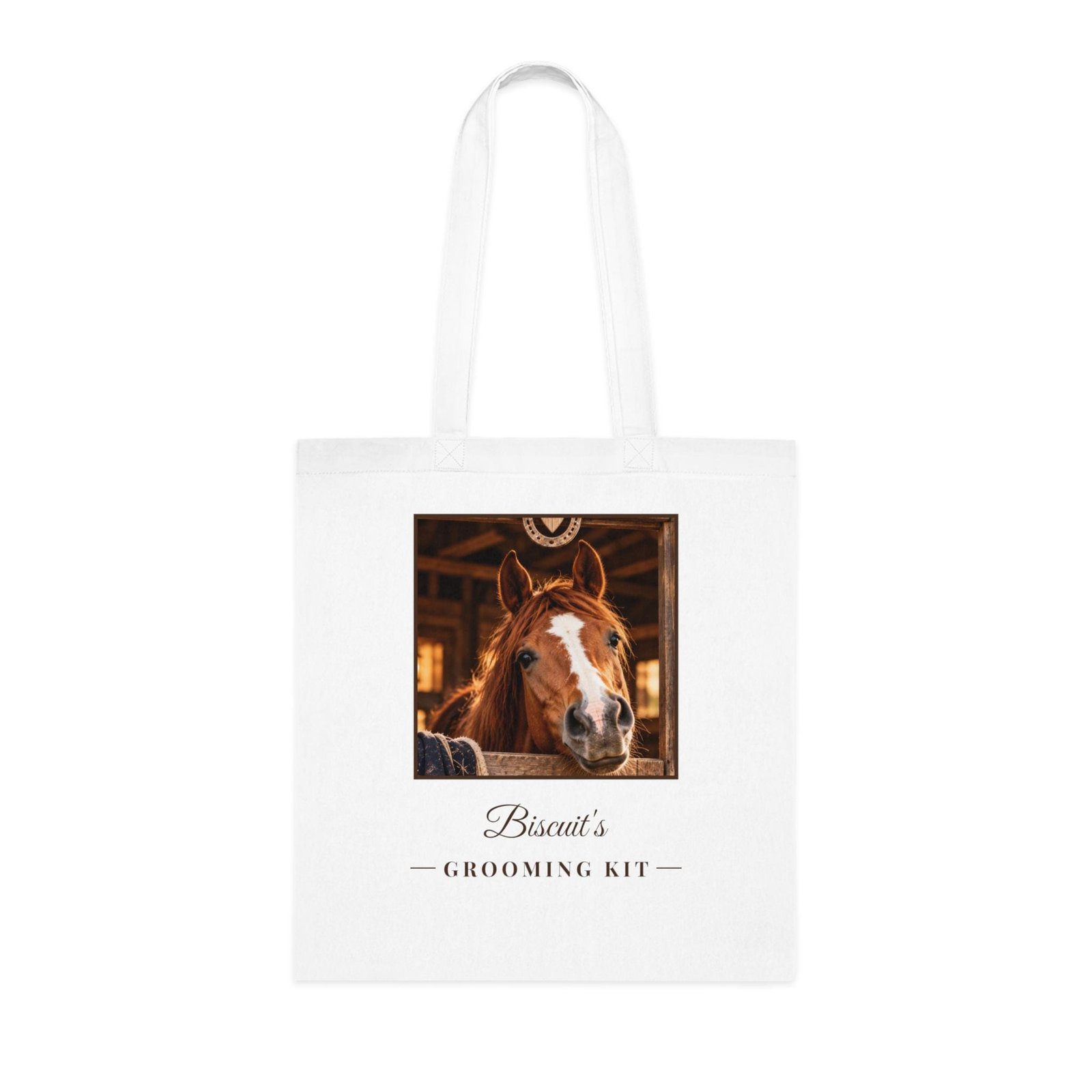 Personalised Horse Grooming Kit Bag – Custom Horse Photo Tote