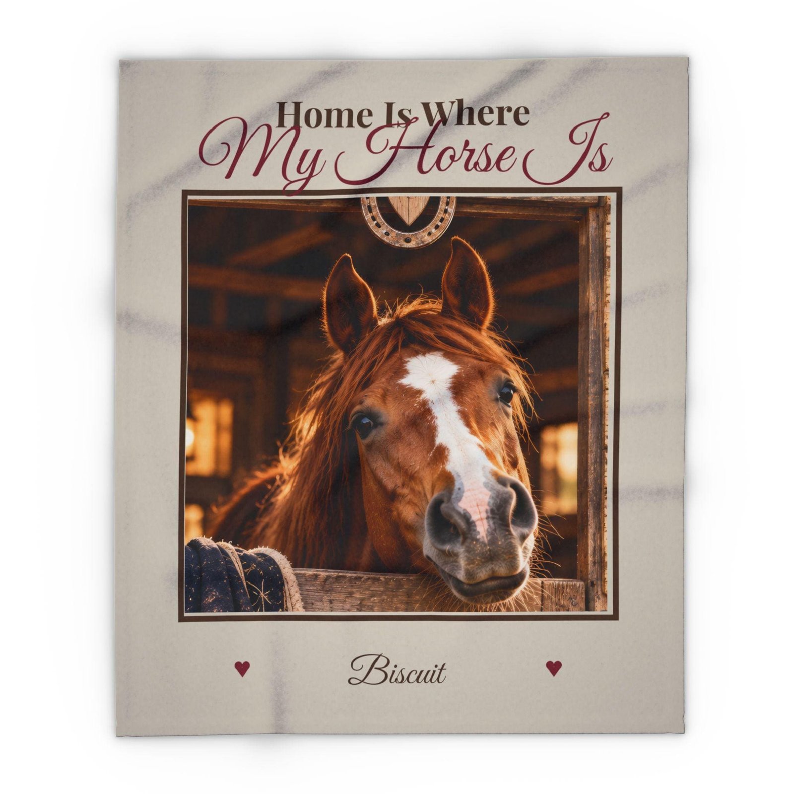 Personalised Horse Photo Blanket – Home Is Where My Horse Is Fleece Throw
