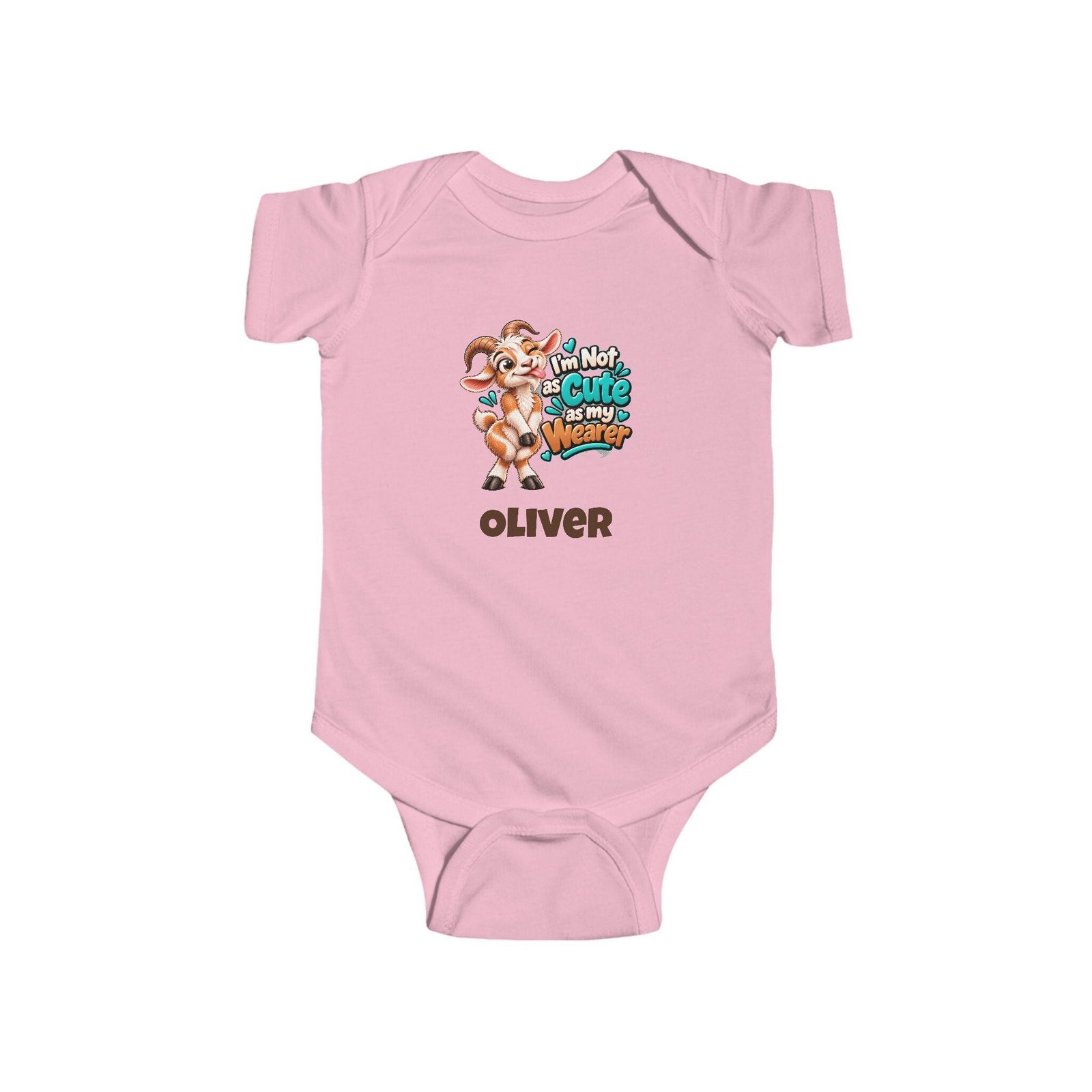 Personalised Baby Bodysuit – Not as Cute as My Wearer Goat with Baby's Name - Image 4