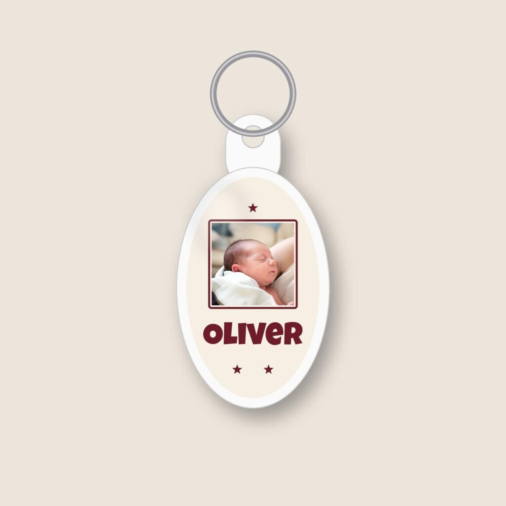 Personalised Baby Photo AirTag Keyring – Your Baby's Photo & Name