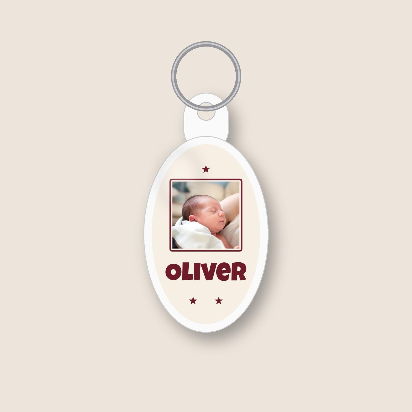 Personalised Baby Photo AirTag Keyring – Your Baby's Photo & Name