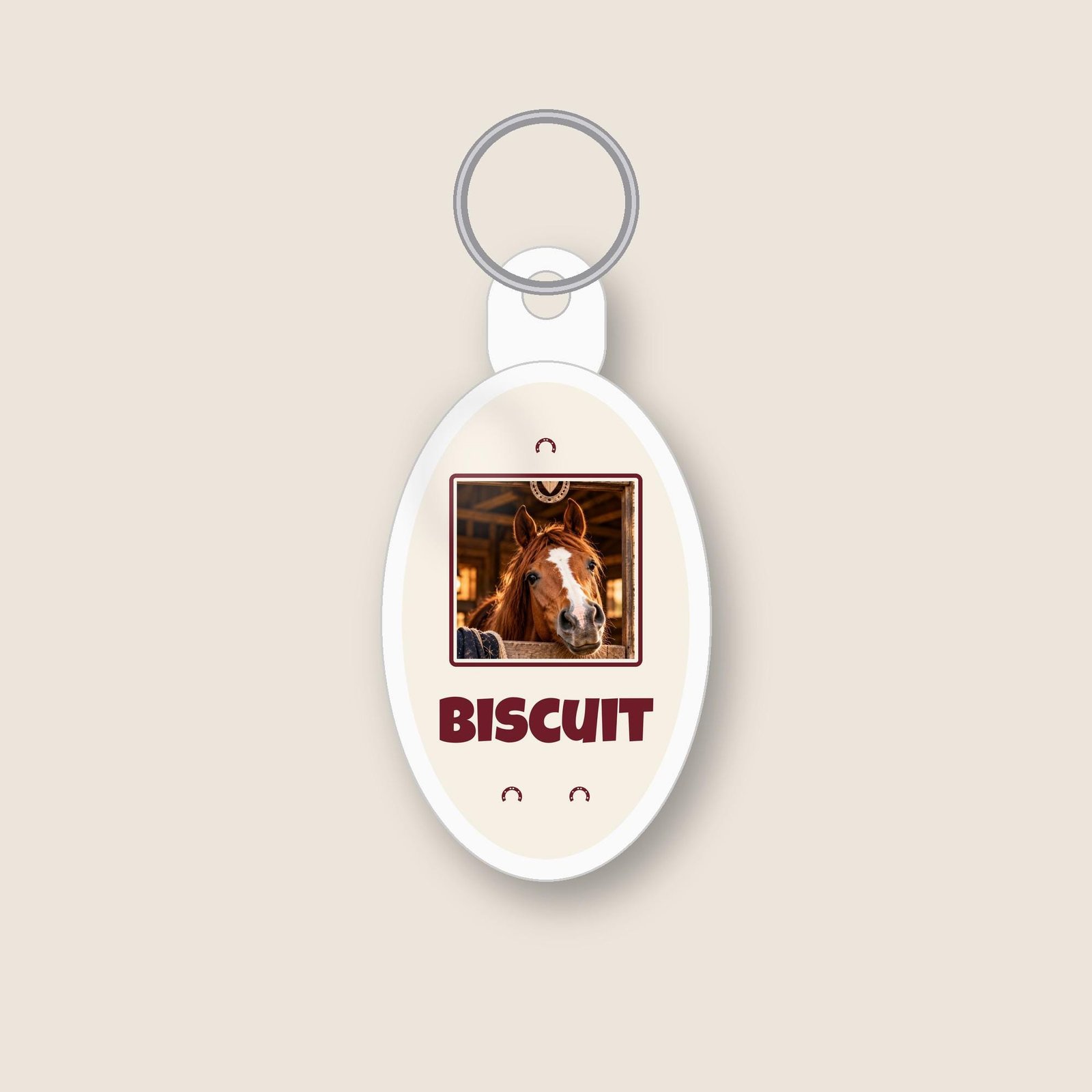 Personalised Horse Photo AirTag Keyring – Your Horse's Photo & Name