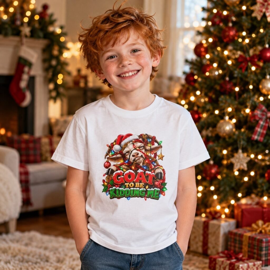 Child wearing the Kids Goat To Be Kidding Me T-Shirt