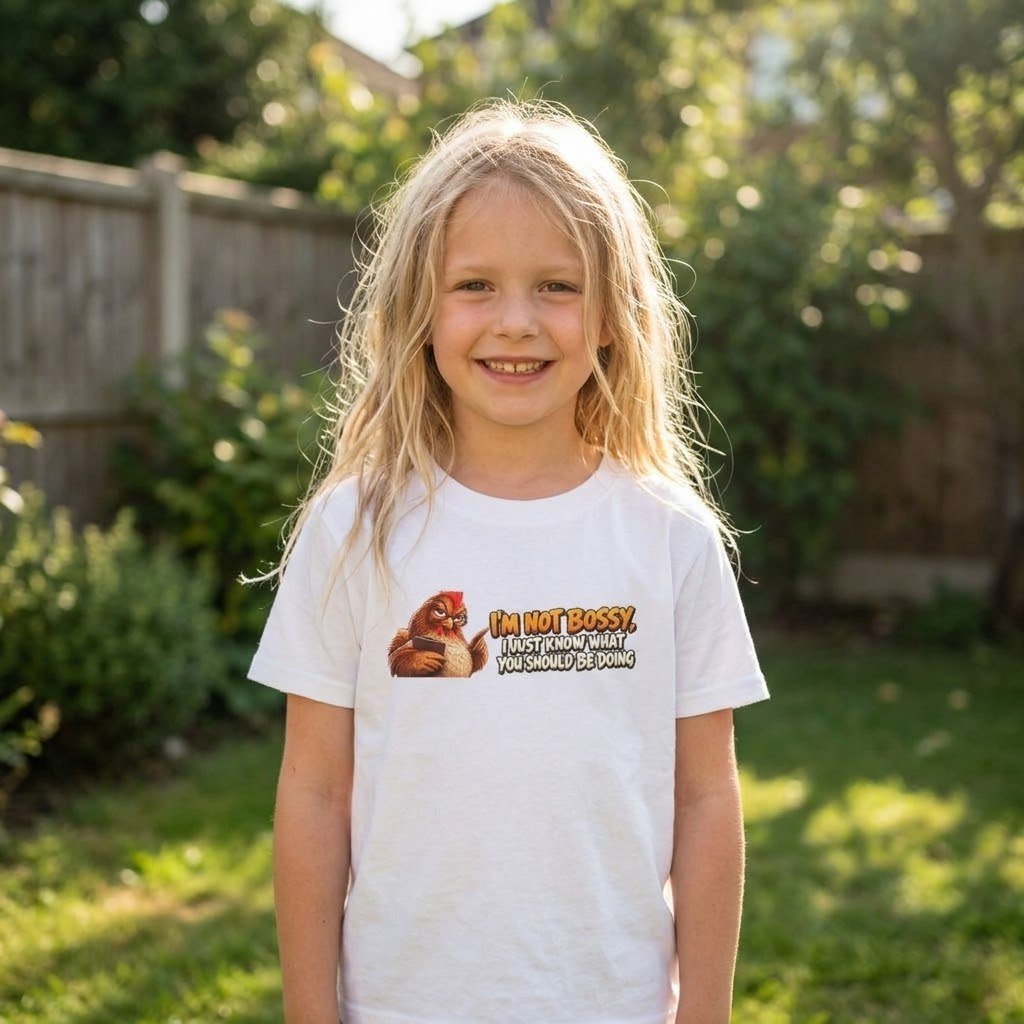 Child wearing the Kids I'm Not Bossy I Just Know What You Should Be Doing T-Shirt