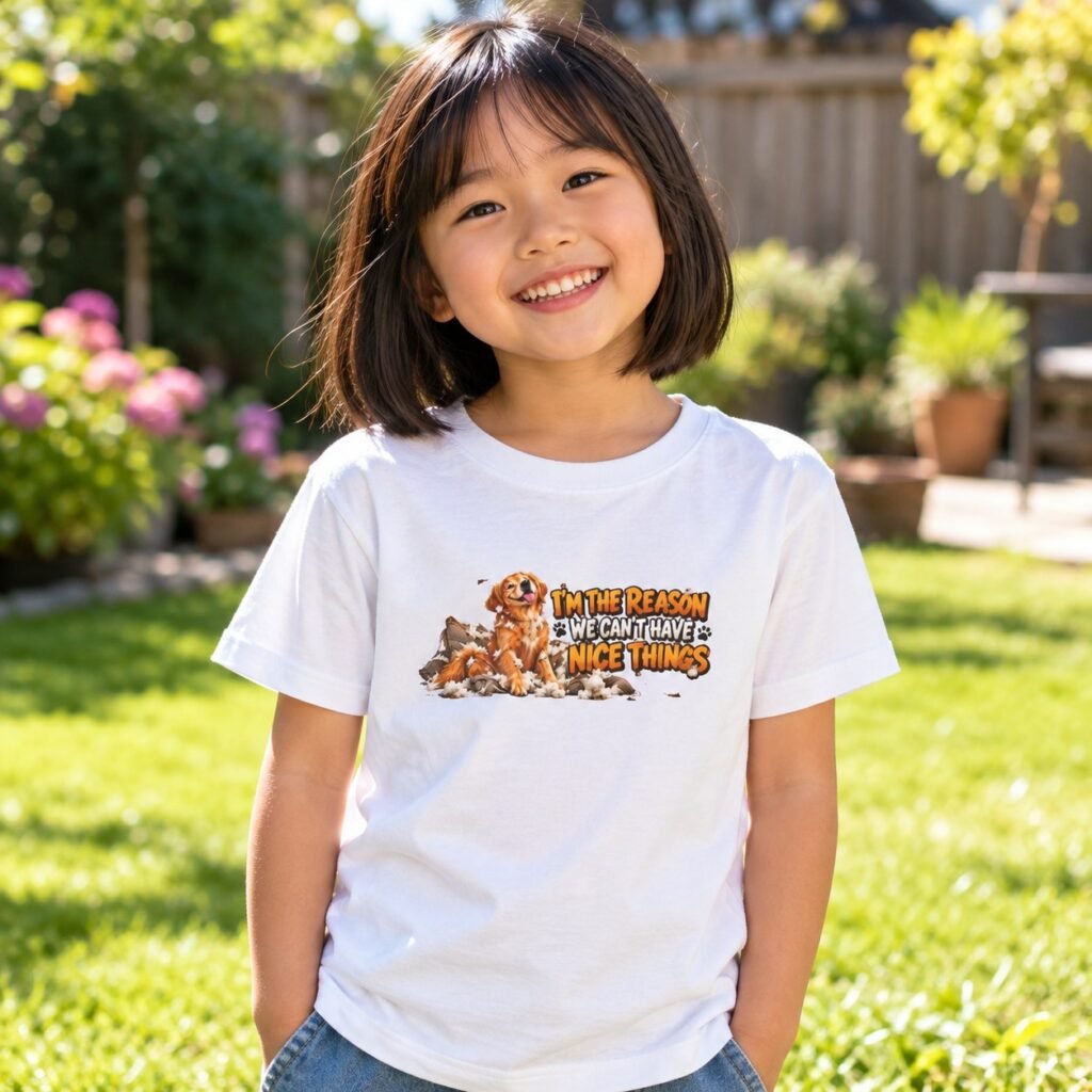 Child wearing the Kids I'm the Reason We Can't Have Nice Things T-Shirt