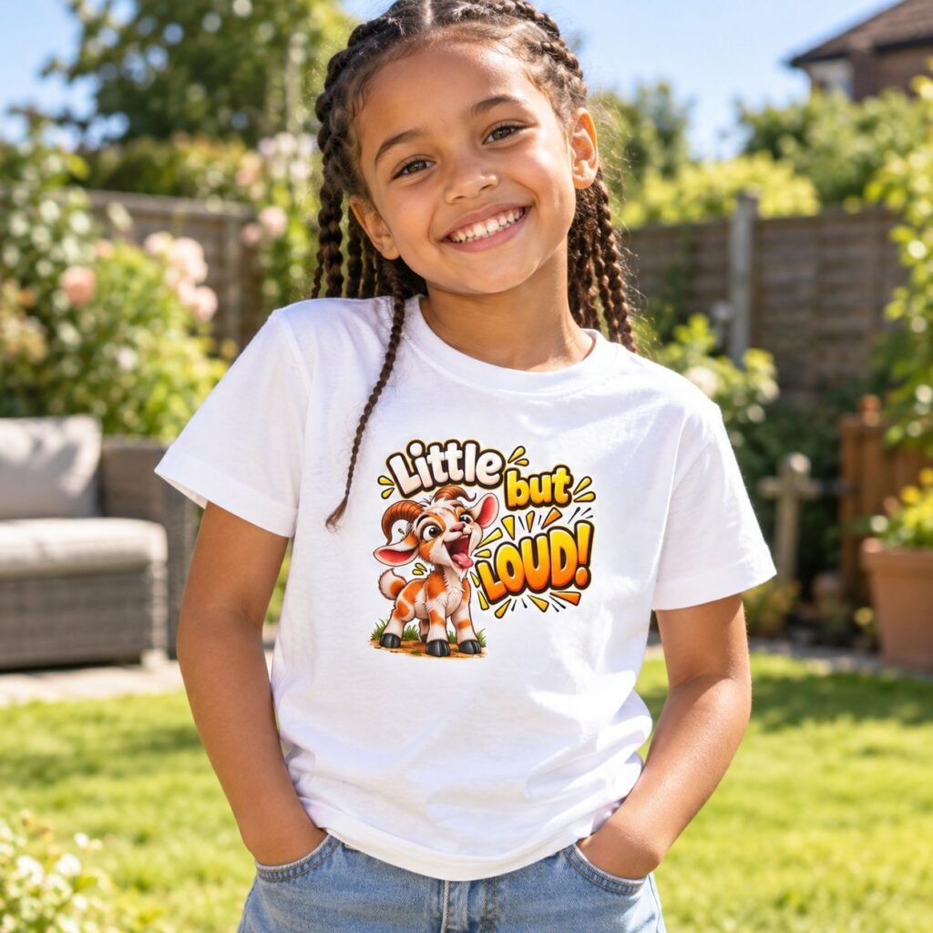 Child wearing the Little But Loud Kids T-Shirt