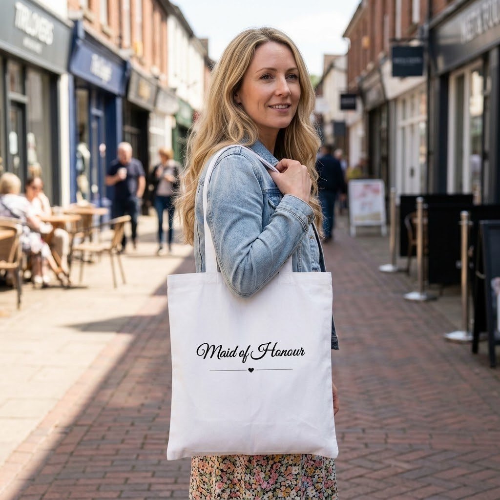 Person carrying the Maid of Honour Tote Bag over the shoulder