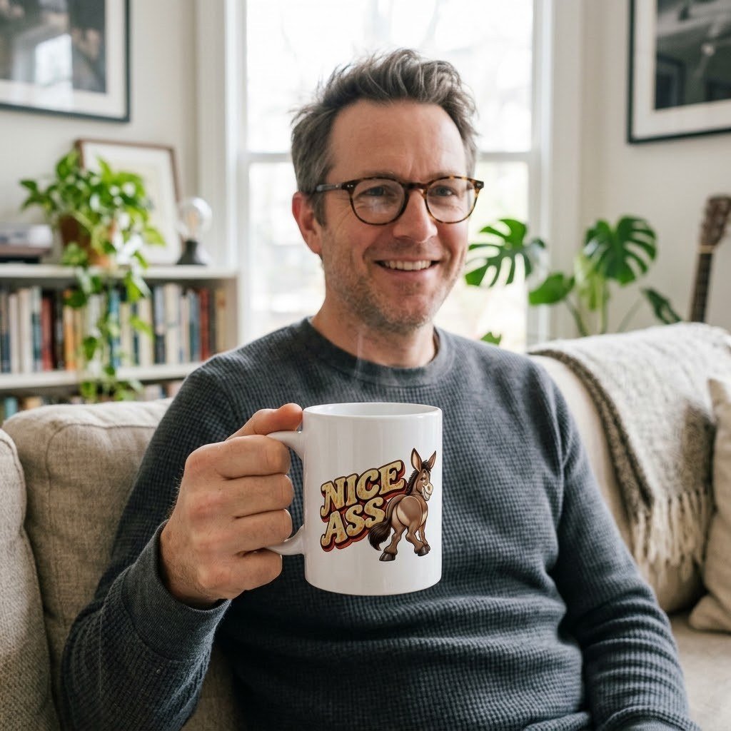 Person holding the Nice Ass Mug