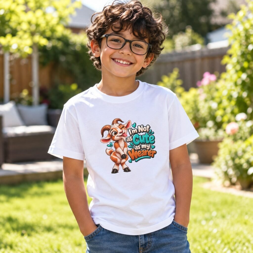 Child wearing the Not as Cute as My Wearer Kids T-Shirt