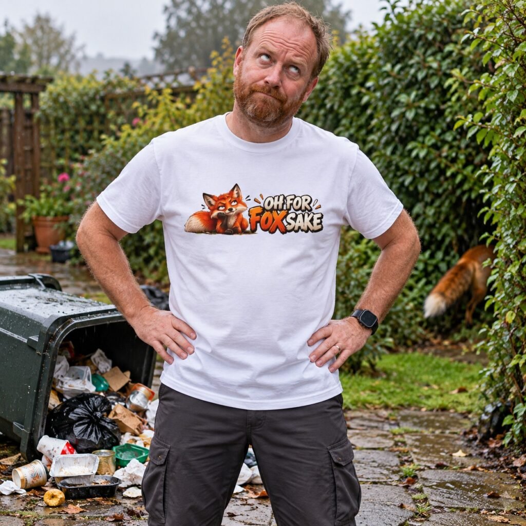 Man wearing the Oh For Fox Sake T-Shirt