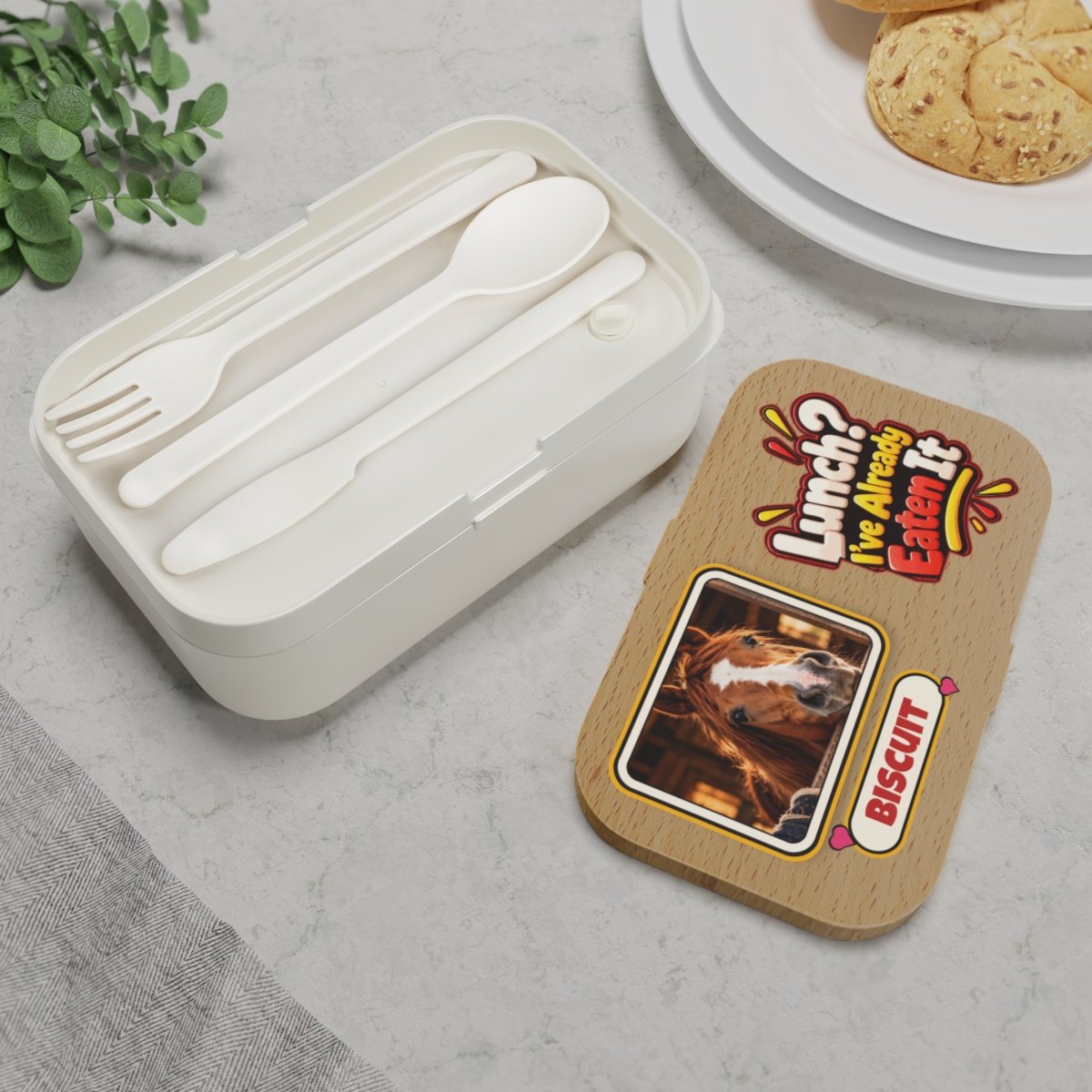 Personalised horse photo bento lunch box